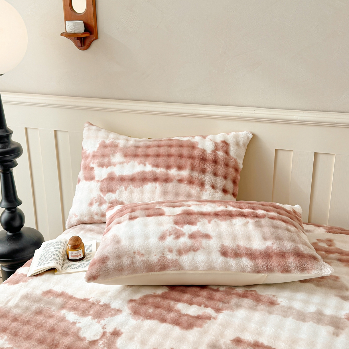 91家纺网 家纺一手货源 找家纺 2025新款兔毛绒高克重保暖床笠 席梦思床笠 云端-烟棕