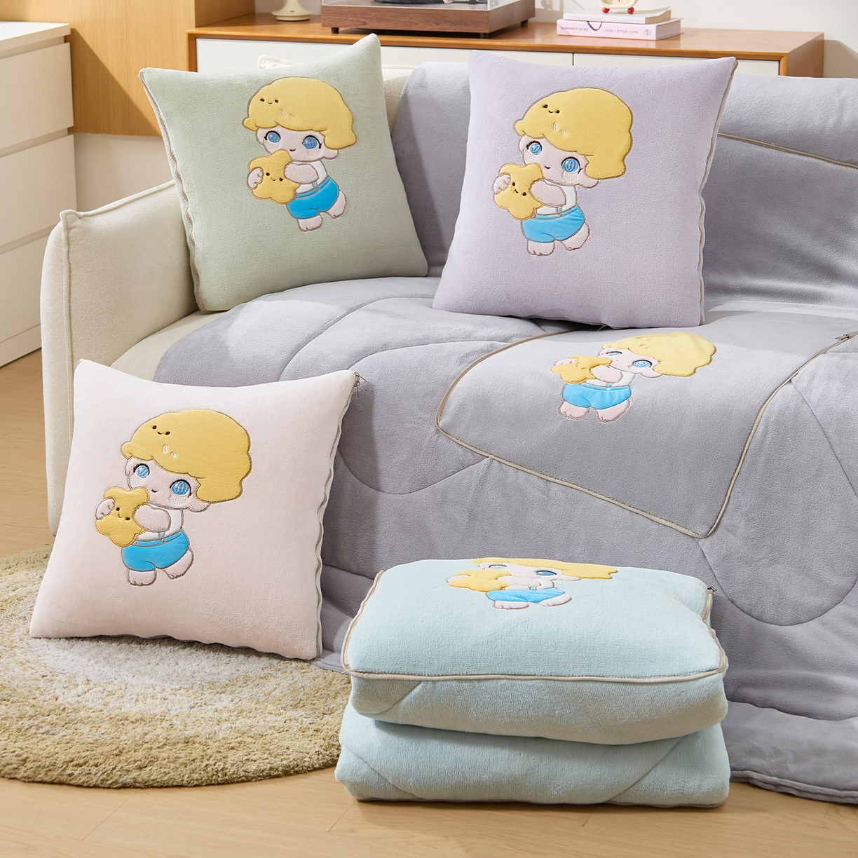 91家纺网 家纺一手货源 找家纺 金喜 2025新款凉感U型枕记忆枕便携冰丝护颈枕差旅护颈枕头礼盒-双拼色系列 荧光绿灰双拼 29*25*13.5cm