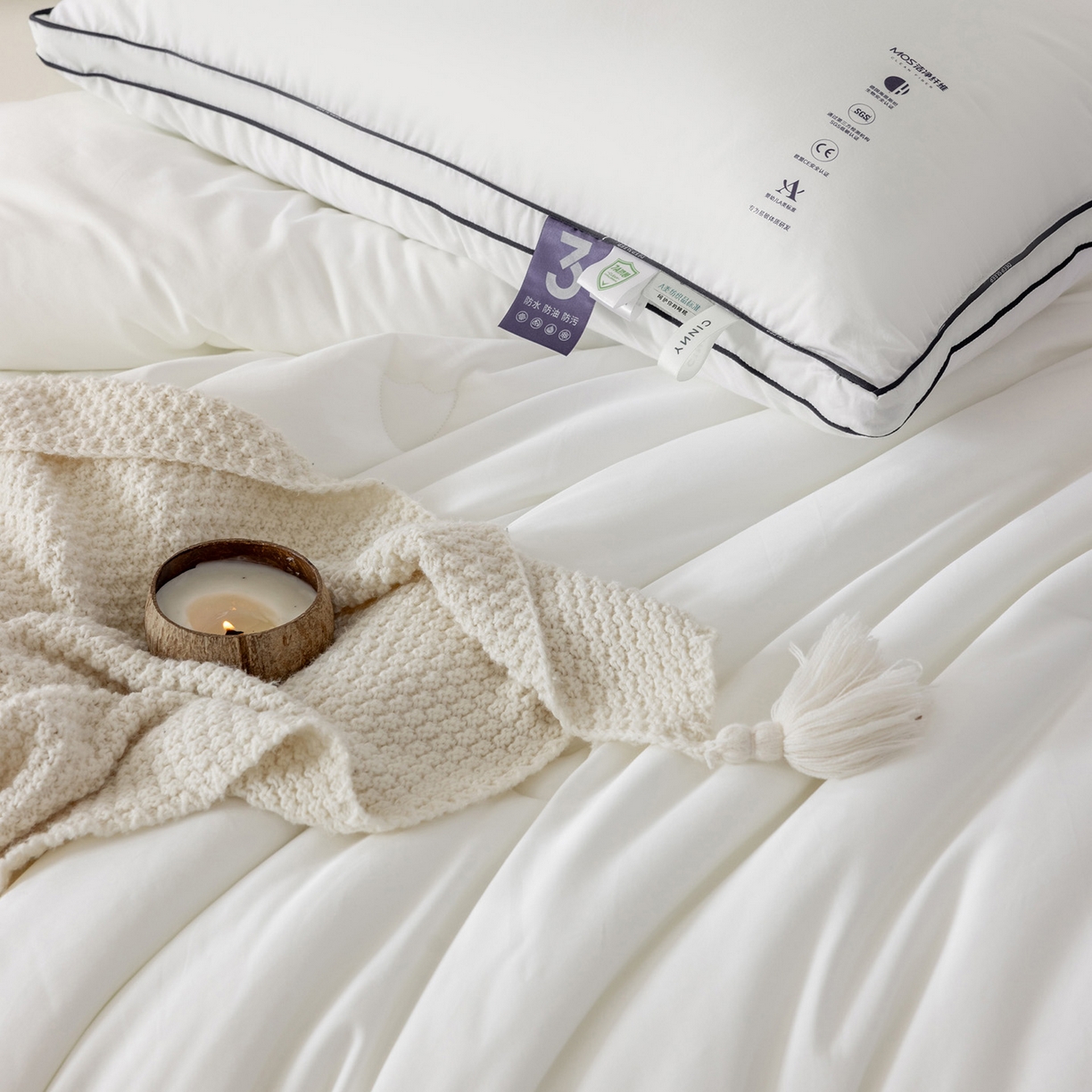 91家纺网 家纺一手货源 找家纺 （总）CINNY馨宜 2025新款MOS洁净纤维低致敏抗菌防螨长绒棉冬被春秋被子被芯 全棉冬被 抗菌冬被
