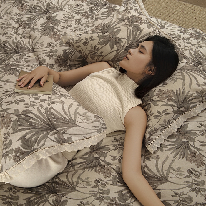 91家纺网 家纺一手货源 找家纺 （总）馨宜 2025水柔砂洗全棉大豆被（免套被套）二合一五件套 全棉冬被春秋被子母被纤维被春秋被四件套