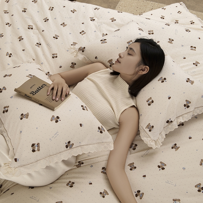 91家纺网 家纺一手货源 找家纺 CINNY馨宜 2025新款全棉水柔砂洗可水洗二合一五件套（免套被套）大豆被冬被春秋被子母被 童梦奇缘