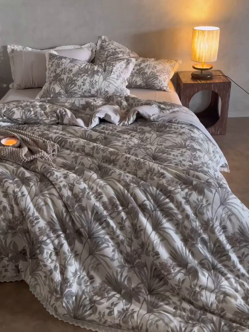 91家纺网 家纺一手货源 找家纺 （总）馨宜 2025水柔砂洗全棉大豆被（免套被套）二合一五件套 全棉冬被春秋被子母被纤维被春秋被四件套