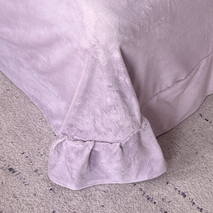 91家纺网 家纺一手货源 找家纺 锦彩家居 2025新款高克重牛奶绒雕花四件套-蝶梦 蝶梦-风信紫