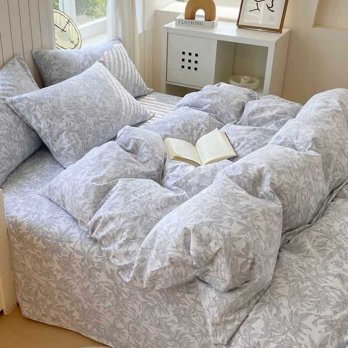 91家纺网 家纺一手货源 找家纺 春皖家纺 2026新款原棉磨毛四件套-风格一 恋影春天