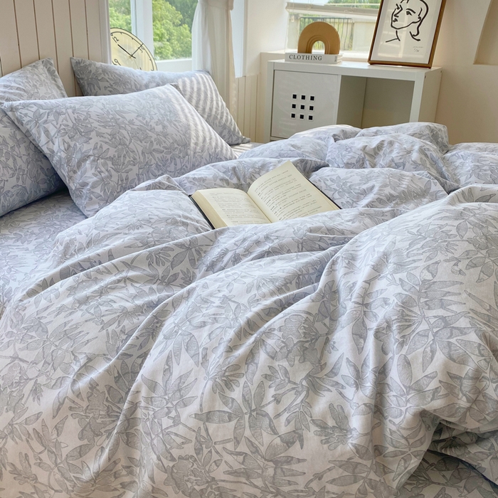 91家纺网 家纺一手货源 找家纺 春皖家纺 2026新款原棉磨毛四件套-风格一 恋影春天