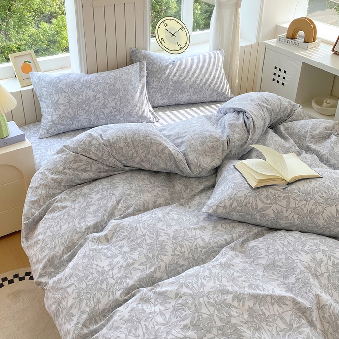 91家纺网 家纺一手货源 找家纺 春皖家纺 2026新款原棉磨毛四件套-风格一 恋影春天