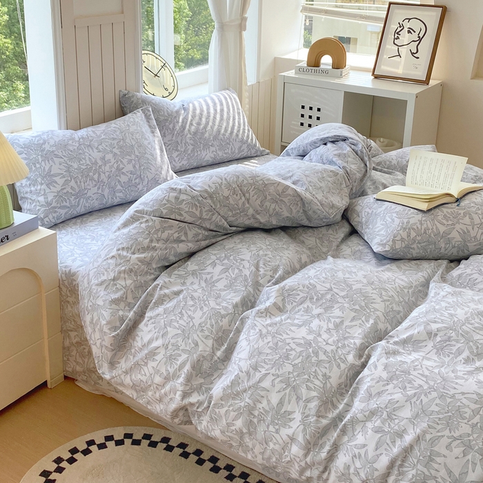 91家纺网 家纺一手货源 找家纺 春皖家纺 2026新款原棉磨毛四件套-风格一 恋影春天