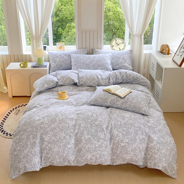 91家纺网 家纺一手货源 找家纺 春皖家纺 2026新款原棉磨毛四件套-风格一 恋影春天