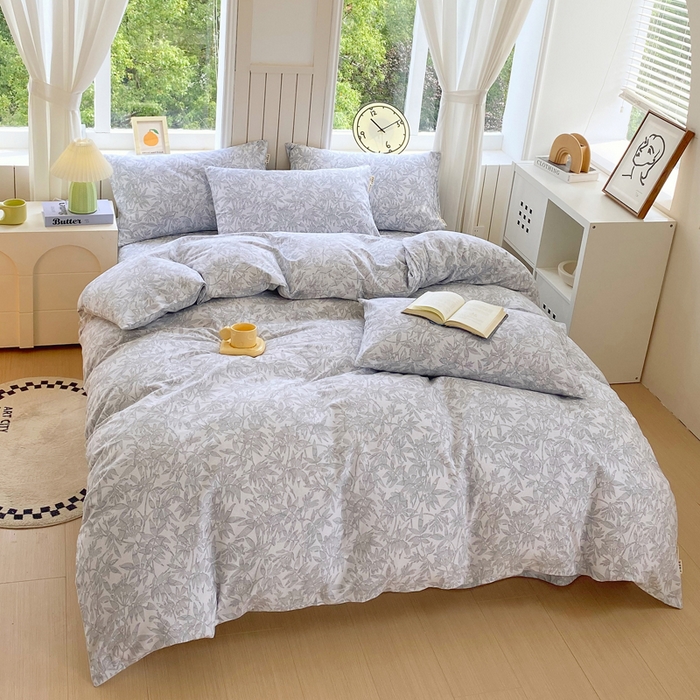 91家纺网 家纺一手货源 找家纺 春皖家纺 2026新款原棉磨毛四件套-风格一 恋影春天