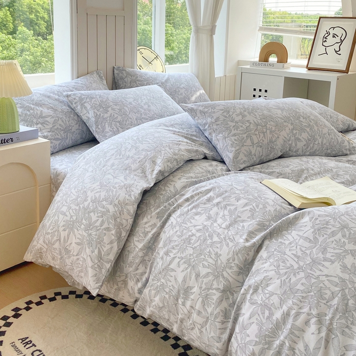 91家纺网 家纺一手货源 找家纺 春皖家纺 2026新款原棉磨毛四件套-风格一 恋影春天