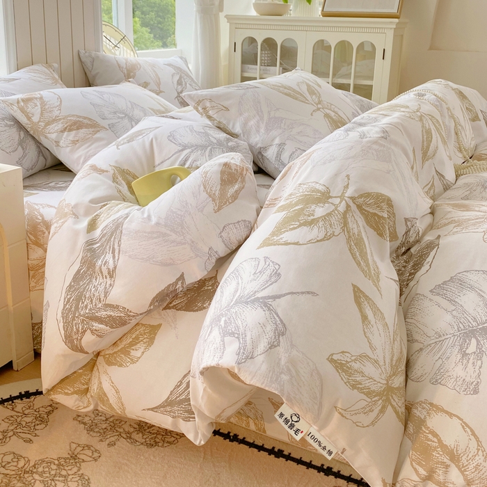 春皖家纺 2025新款原棉磨毛四件套-风格一 留香