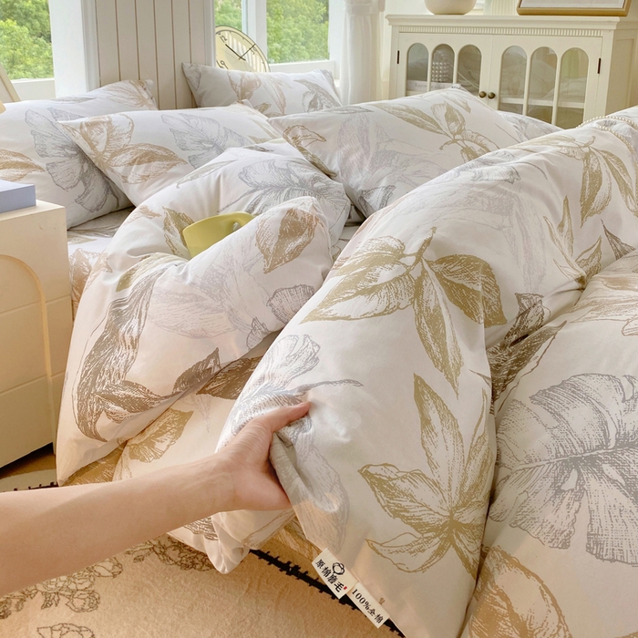 91家纺网 家纺一手货源 找家纺 春皖家纺 2025新款原棉磨毛四件套-风格一 留香