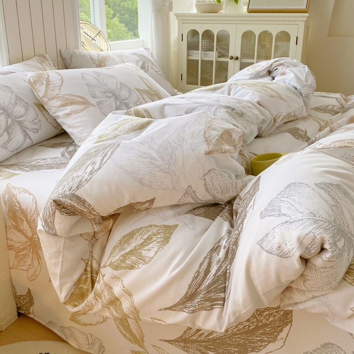 91家纺网 家纺一手货源 找家纺 春皖家纺 2025新款原棉磨毛四件套-风格一 留香