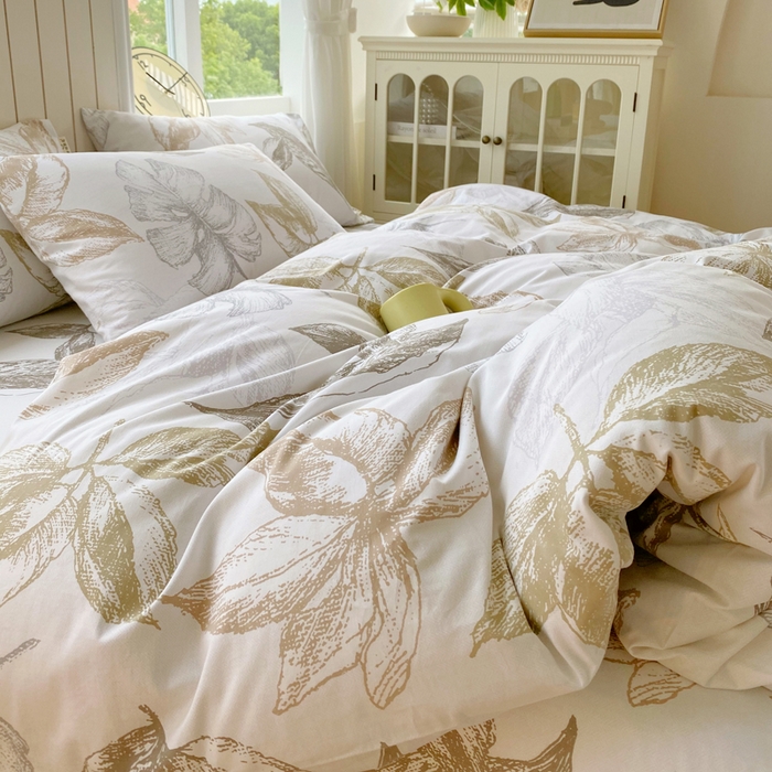 91家纺网 家纺一手货源 找家纺 春皖家纺 2025新款原棉磨毛四件套-风格一 留香