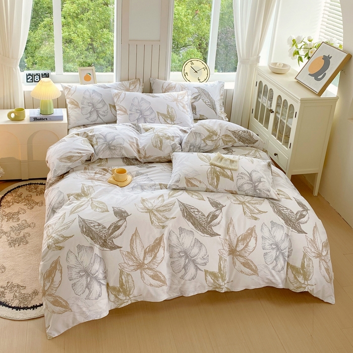 91家纺网 家纺一手货源 找家纺 春皖家纺 2025新款原棉磨毛四件套-风格一 留香