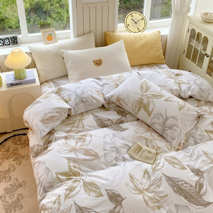 91家纺网 家纺一手货源 找家纺 春皖家纺 2025新款原棉磨毛四件套-风格一 留香