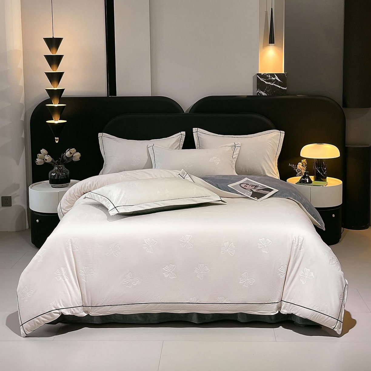 91家纺网 家纺一手货源 找家纺 （总）锦彩家居 2025新款高克重牛奶绒婴儿绒雕花四件套-暮光花园