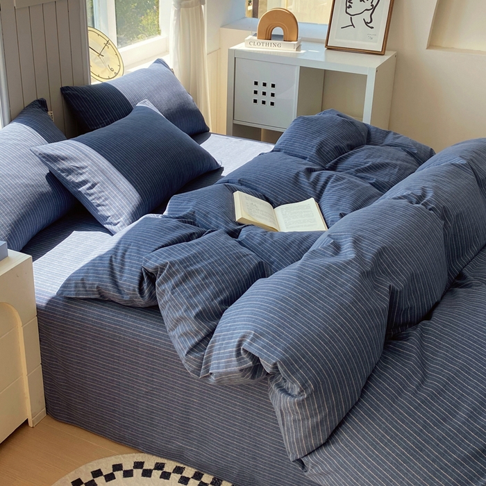 91家纺网 家纺一手货源 找家纺 春皖家纺 2025新款原棉磨毛四件套-风格一 梦蓝图