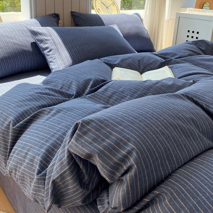 91家纺网 家纺一手货源 找家纺 春皖家纺 2025新款原棉磨毛四件套-风格一 梦蓝图