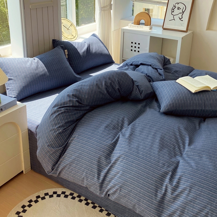 91家纺网 家纺一手货源 找家纺 春皖家纺 2025新款原棉磨毛四件套-风格一 梦蓝图