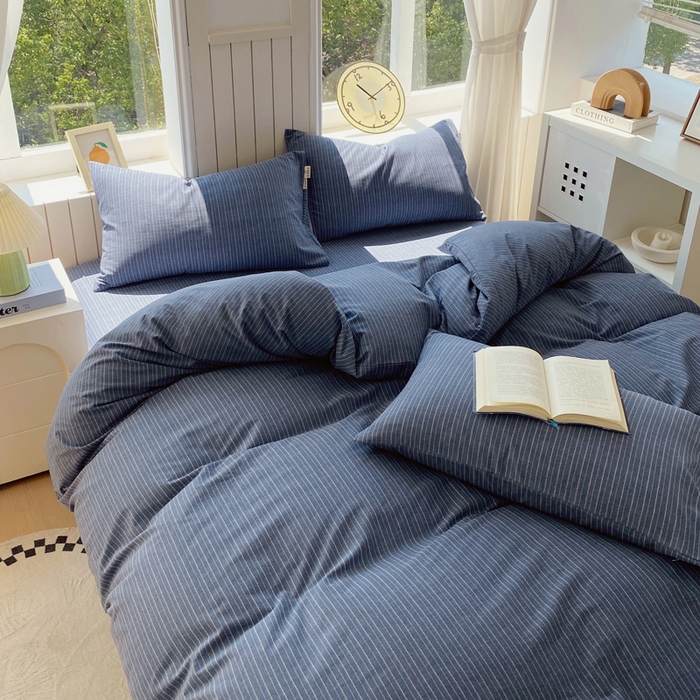 91家纺网 家纺一手货源 找家纺 春皖家纺 2025新款原棉磨毛四件套-风格一 梦蓝图