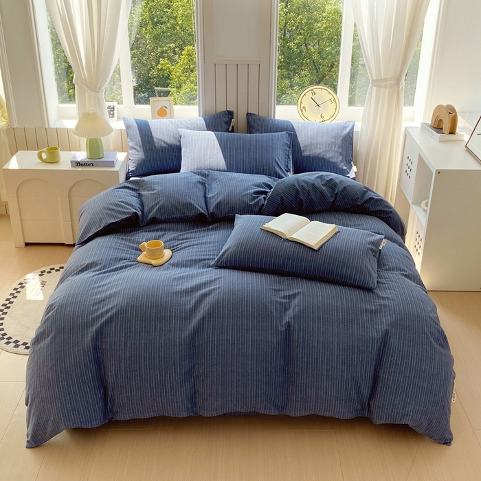 91家纺网 家纺一手货源 找家纺 春皖家纺 2025新款原棉磨毛四件套-风格一 梦蓝图