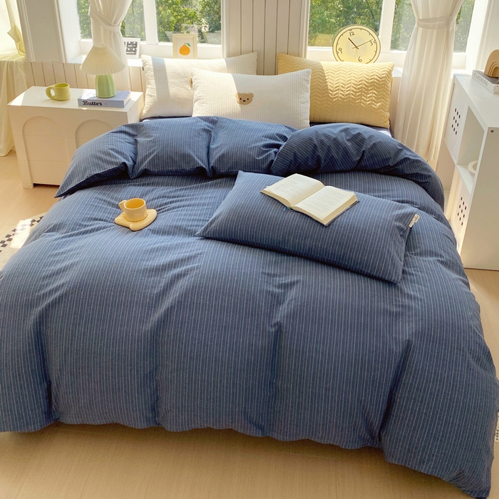 91家纺网 家纺一手货源 找家纺 春皖家纺 2025新款原棉磨毛四件套-风格一 梦蓝图