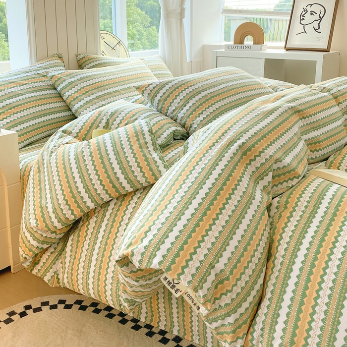 91家纺网 家纺一手货源 找家纺 春皖家纺 2025新款原棉磨毛四件套-风格一 拿坡里