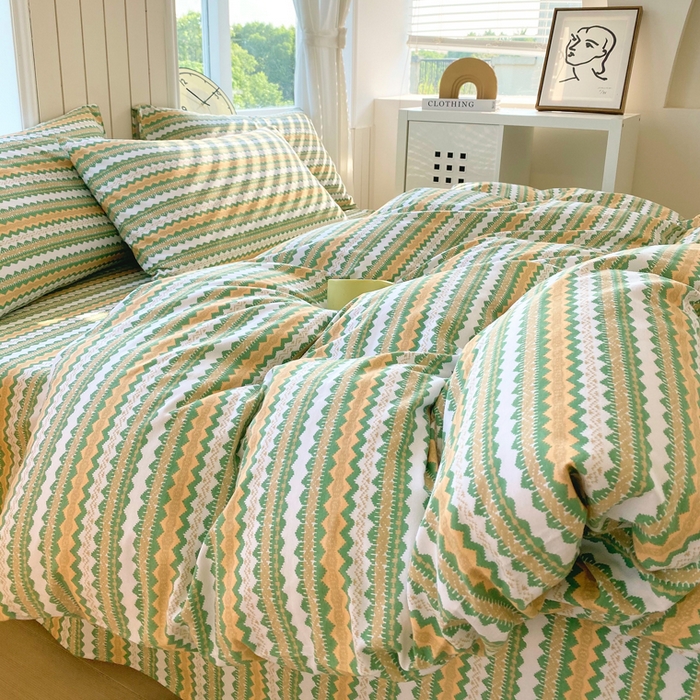 91家纺网 家纺一手货源 找家纺 春皖家纺 2025新款原棉磨毛四件套-风格一 拿坡里