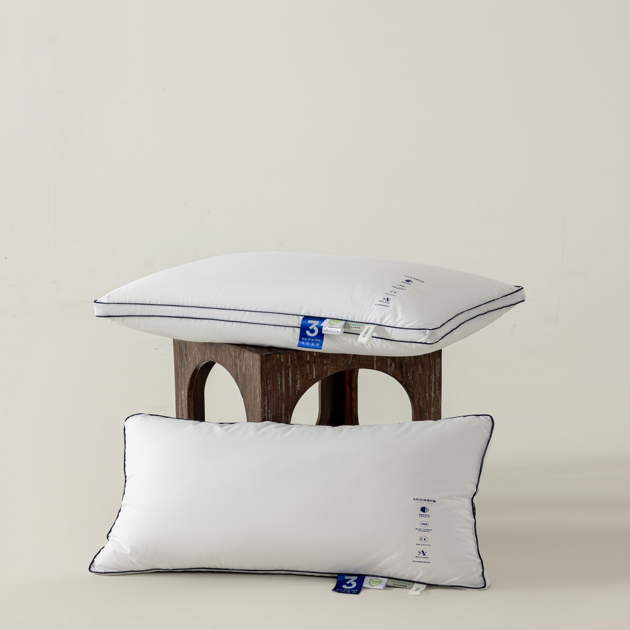 91家纺网 家纺一手货源 找家纺 （总）CINNY馨宜 MOS低致敏三防全棉抗菌防螨枕芯（军工级防水透湿面料）枕头