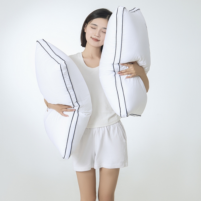 91家纺网 家纺一手货源 找家纺 （总）CINNY馨宜 MOS低致敏三防全棉抗菌防螨枕芯（军工级防水透湿面料）枕头,白色