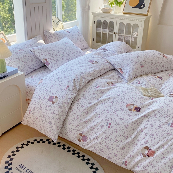 91家纺网 家纺一手货源 找家纺 春皖家纺 2025新款原棉磨毛四件套-风格一 旺财