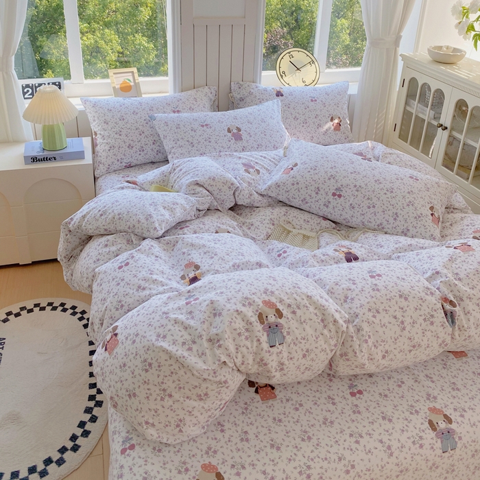 91家纺网 家纺一手货源 找家纺 春皖家纺 2025新款原棉磨毛四件套-风格一 旺财