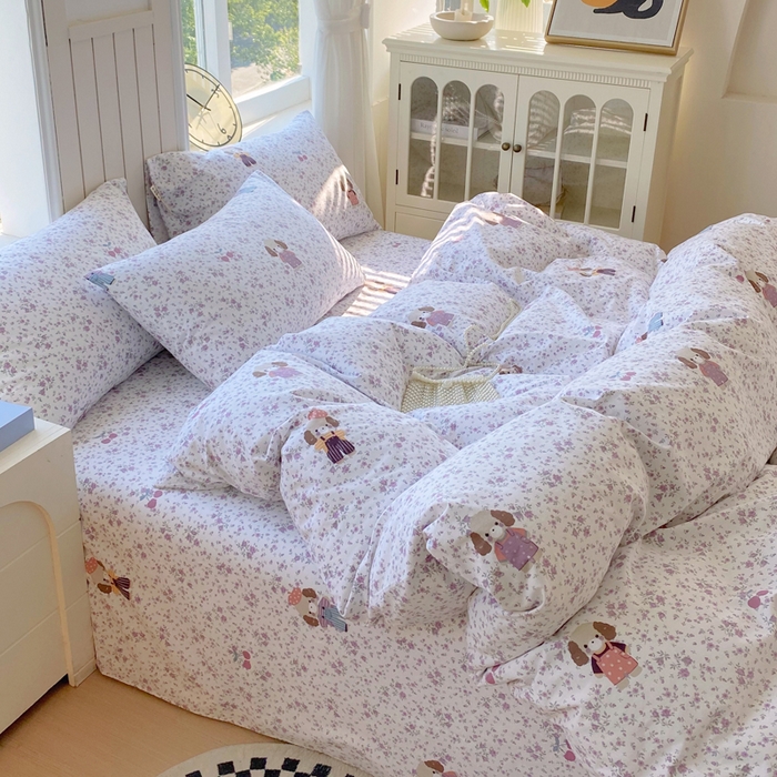 91家纺网 家纺一手货源 找家纺 春皖家纺 2025新款原棉磨毛四件套-风格一 旺财