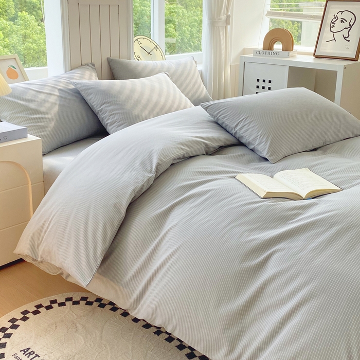 91家纺网 家纺一手货源 找家纺 春皖家纺 2025新款原棉磨毛四件套-风格一 雾灰细语