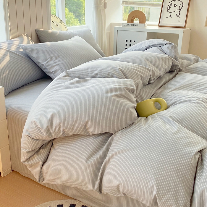 91家纺网 家纺一手货源 找家纺 春皖家纺 2025新款原棉磨毛四件套-风格一 雾灰细语