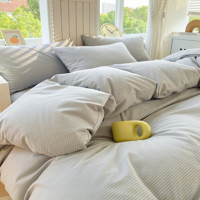 91家纺网 家纺一手货源 找家纺 春皖家纺 2025新款原棉磨毛四件套-风格一 雾灰细语