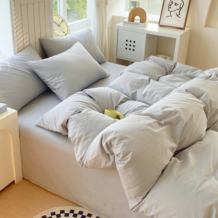 91家纺网 家纺一手货源 找家纺 春皖家纺 2025新款原棉磨毛四件套-风格一 雾灰细语