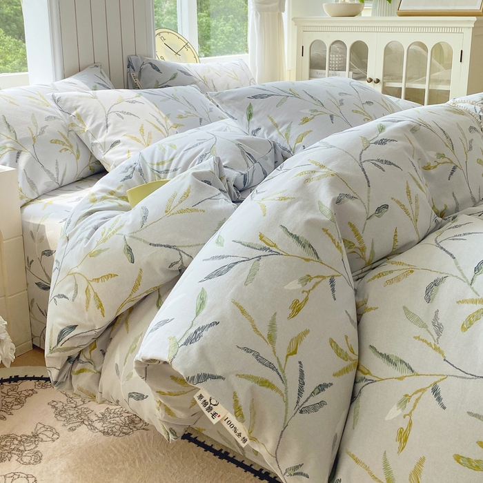 春皖家纺 2025新款原棉磨毛四件套-风格一 叶晴川