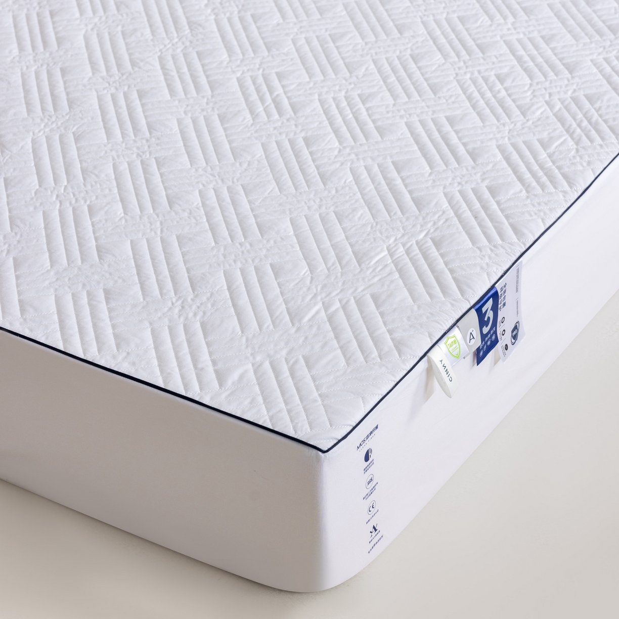 91家纺网 家纺一手货源 找家纺 （总）CINNY馨宜 2025新款MOS低致敏三防抗菌防螨全棉抗菌床笠 三防床笠 全棉床笠