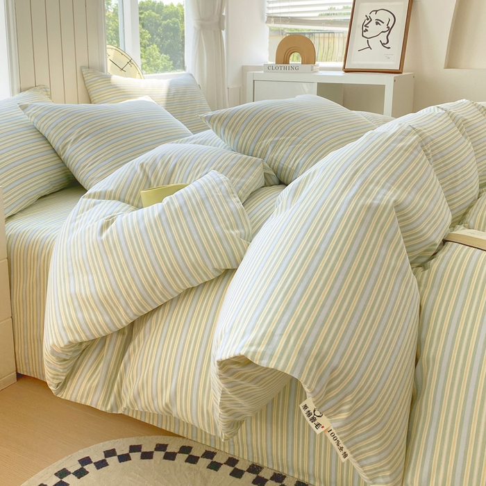 春皖家纺 2025新款原棉磨毛四件套-风格一 云水间