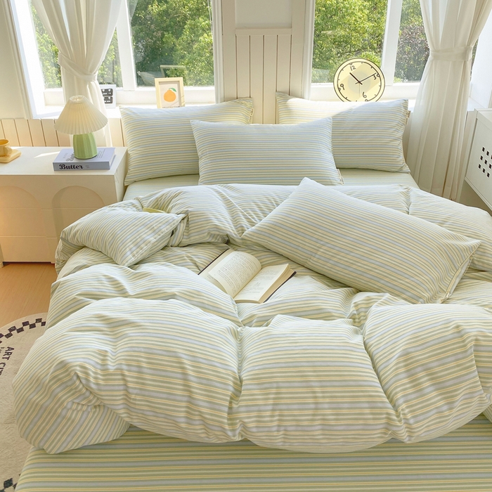 91家纺网 家纺一手货源 找家纺 春皖家纺 2025新款原棉磨毛四件套-风格一 云水间