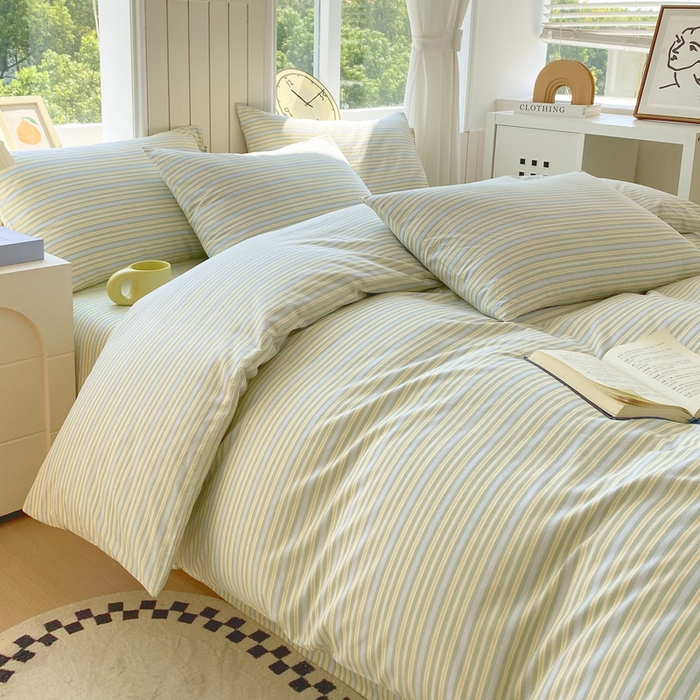 91家纺网 家纺一手货源 找家纺 春皖家纺 2025新款原棉磨毛四件套-风格一 云水间