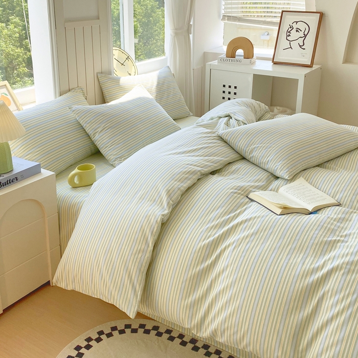 91家纺网 家纺一手货源 找家纺 春皖家纺 2025新款原棉磨毛四件套-风格一 云水间