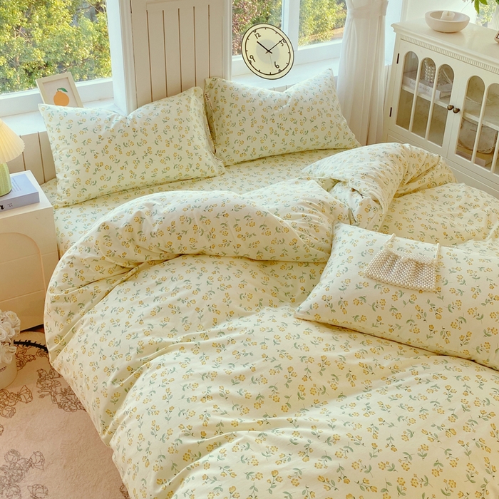 91家纺网 家纺一手货源 找家纺 春皖家纺 2025新款原棉磨毛四件套-风格一 知春意