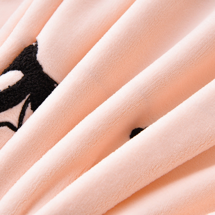 91家纺网 家纺一手货源 找家纺 梦之星 2025新款9斤毛巾绣韩式花边牛奶绒四件套 蝴蝶结-淡粉