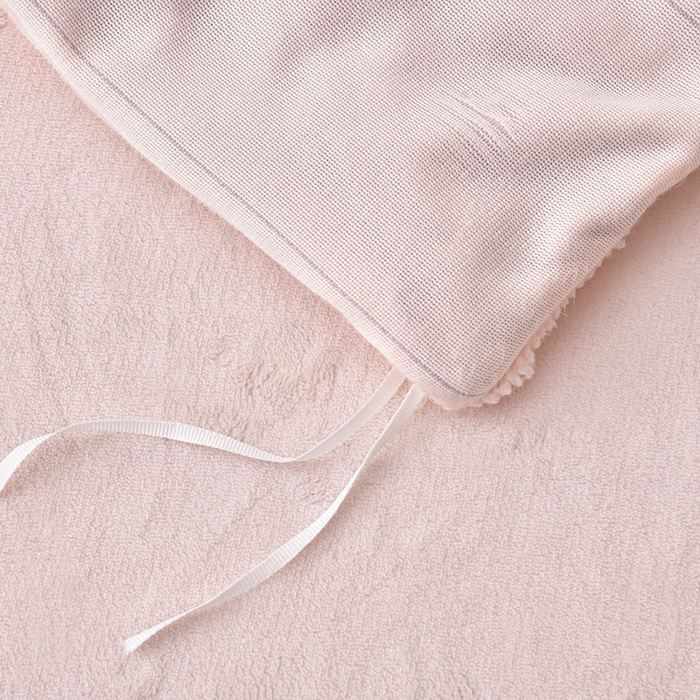 91家纺网 家纺一手货源 找家纺 梦之星 2025新款9斤毛巾绣韩式花边牛奶绒四件套 蝴蝶结-淡粉