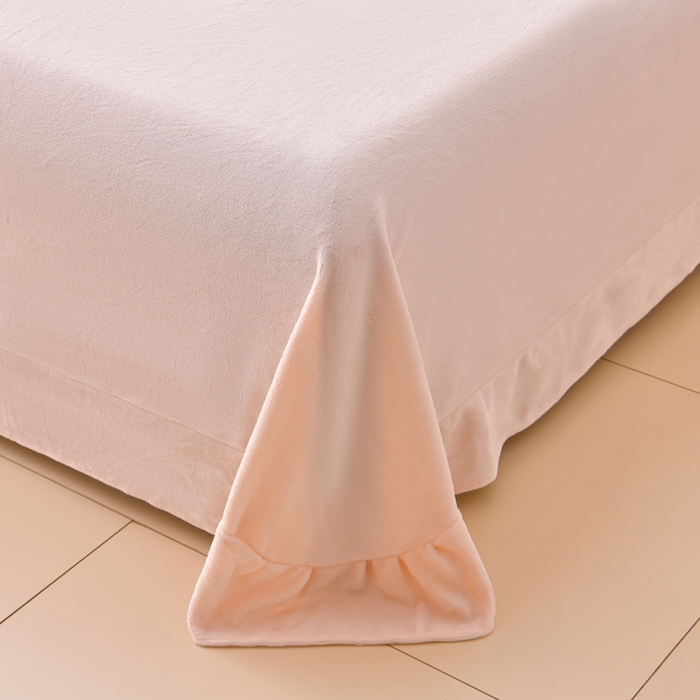 91家纺网 家纺一手货源 找家纺 梦之星 2025新款9斤毛巾绣韩式花边牛奶绒四件套 蝴蝶结-淡粉