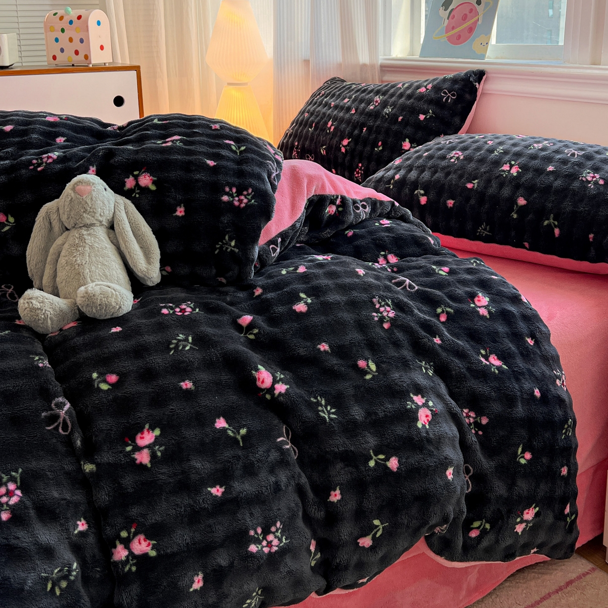 91家纺网 家纺一手货源 找家纺 （总）仟网汇 2025新款泡泡绒牛奶绒四件套