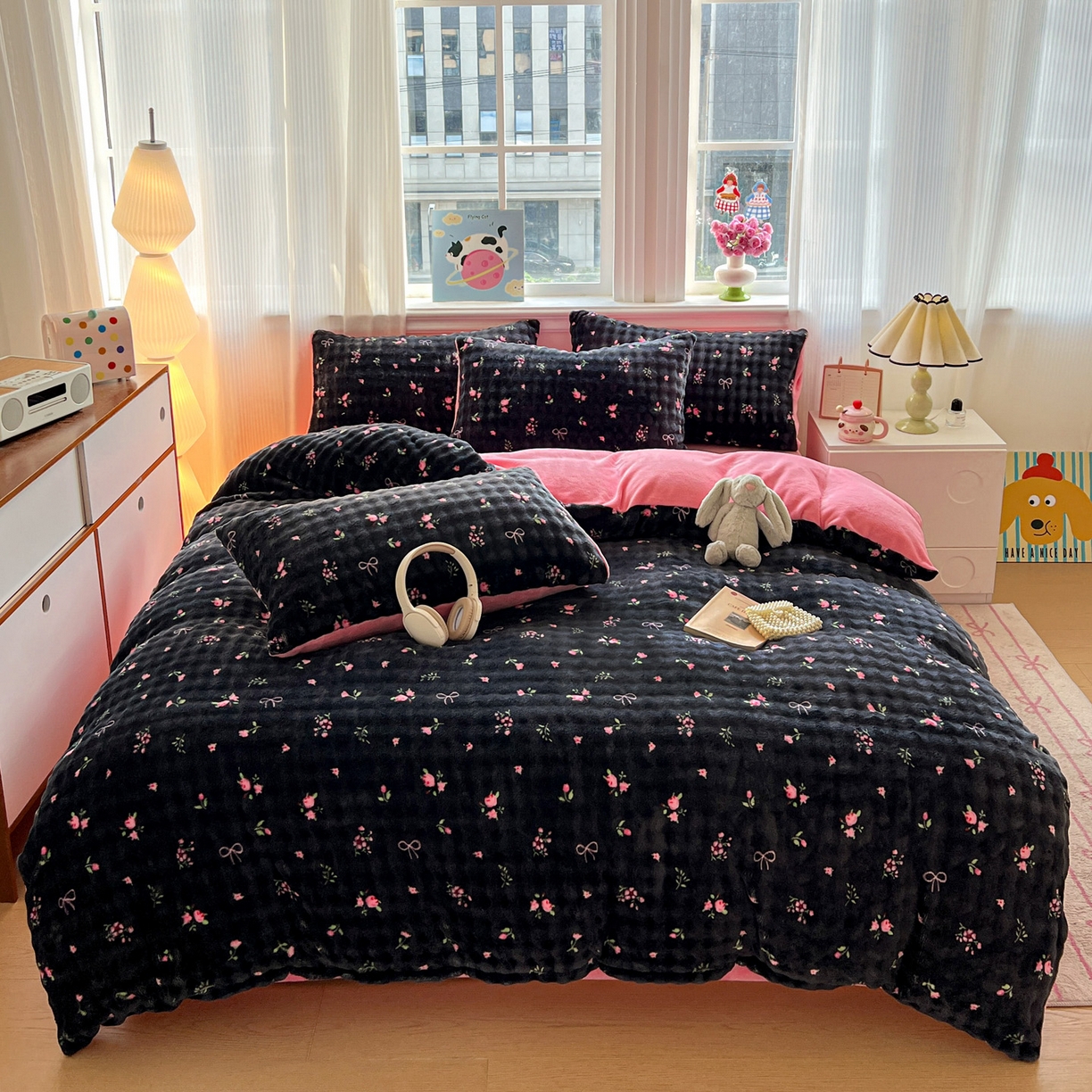 91家纺网 家纺一手货源 找家纺 （总）仟网汇 2025新款泡泡绒牛奶绒四件套